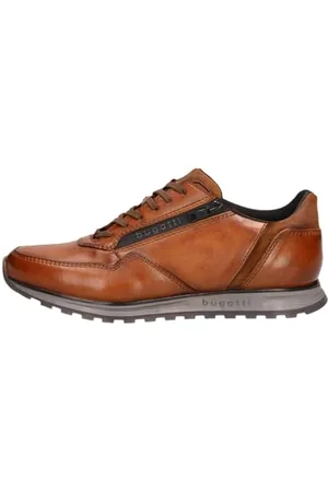 Bugatti Herren Low-Top Sneaker, Männer Halbschuhe, Wechselfußbett,schnürschuhe,schnürer,straßenschuhe,Strassenschuhe,Cognac (6300),42 EU / 7.5 UK