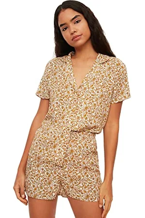 Trendyol Damen Woven With Floral Pattern Pajama Set, , 38 EU