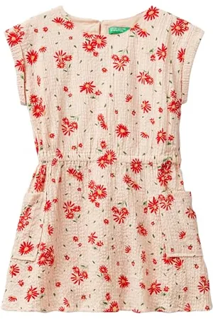 Benetton Mädchen und Mädchen 4rfggv01j Kleid, , YS
