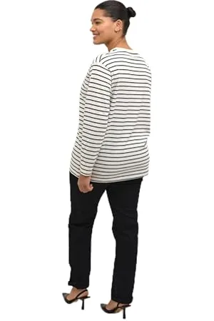 Kaffe Langarm-Shirt KCwinni Antique White/Beacon Blue M