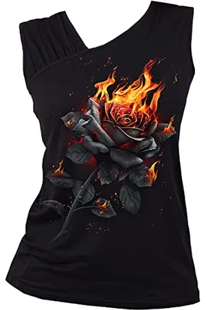 Spiral Flaming Rose Frauen Top XXL 95% Viskose, 5% Elasthan Everyday Goth, Gothic, Rockwear