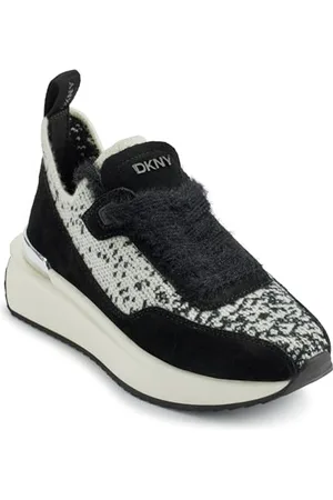 DKNY Damen Aveline-Lace Up Sneaker, Black/Off White, 39 EU