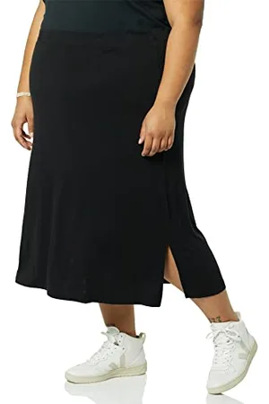 Amazon Damen Midirock aus Strick zum Hieinschlüpfen (erhältlich in Übergröße), , S