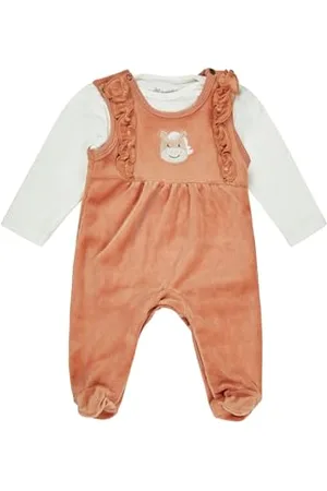 Sterntaler Strampler Set Sunny - Baby Strampler aus Nicki mit Pferd Sunny Applikation - Langarm Shirt Jersey - Drucknöpfe im Schritt - bequemer Mädchen Zweiteiler ab Geburt - ,Größe 50