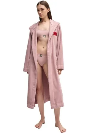 HUGO BOSS Damen Terry_Hooded Dressing Gown, Hell-/Pastellrosa 683,XL