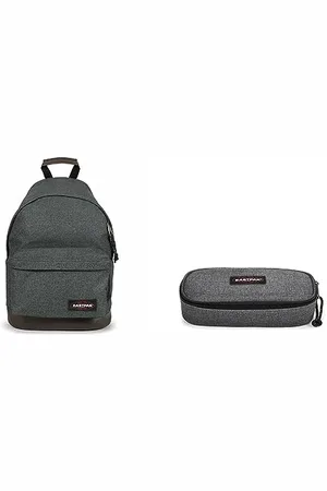 Eastpak Wyoming Rucksack, 40 cm, 24 L, (Grau) & Oval Single Federmäppchen, 22 cm, (Grau)