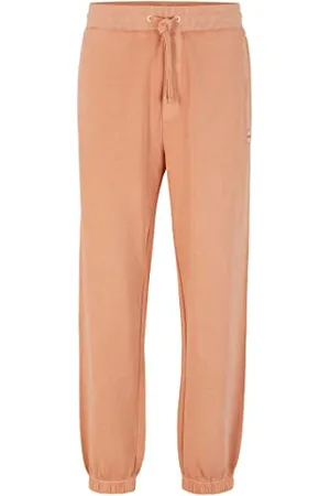 HUGO BOSS Herren Dorez Jogginghose aus Baumwoll-Terry mit Logo-Aufnäher Hellorange XS