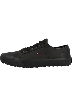 Tommy Hilfiger Herren Vulcanized Sneaker Cleated Schuhe, Schwarz (Triple Black), 42