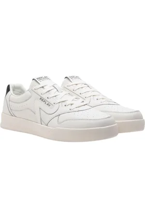 Replay Herren Cupsole Sneaker aus Leder, Weiß (Tofu 3104), 40