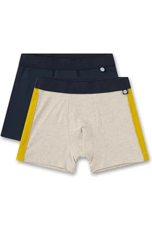 Sanetta Jungen-Hipshorts (Doppelpack) Graumelange & Blau | Hochwertige und nachhaltige Unterhose für Jungen aus Baumwolle. Inhalt: 2er Set Unterwäsche für Jungen 092