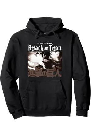 Attack on Titan Season 4 Englisch und Kanji Logo Pullover Hoodie