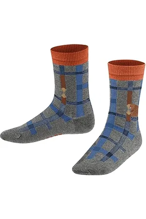 Falke Unisex Kinder Beaver Check K SO Baumwolle Gemustert 1 Paar Socken, , 19-22