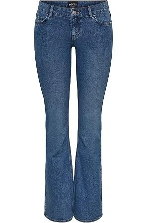 Pieces® Damen Pcpeggy Lw Flared Mb Jeans Noos Bc, , M / 32L
