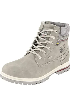 Dockers Mädchen Schnürstiefeletten, Kinder Boots,wasserabweisend,uebergangsschuhe,uebergangsstiefel,hellgrau,37 EU / 4.5 UK