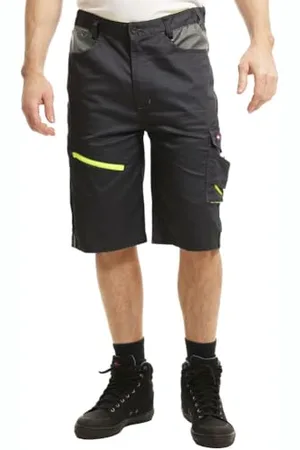 Lee LCSHO811 Herren Stretch Arbeitskleidung Reflektierende Hi-Vis Detail Multi Pocket Arbeit Cargo Shorts, Schwarz/Grau, 32W