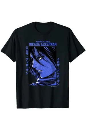 Attack on Titan Mikasa Ackerman Japanese Manga Face Portrait T-Shirt