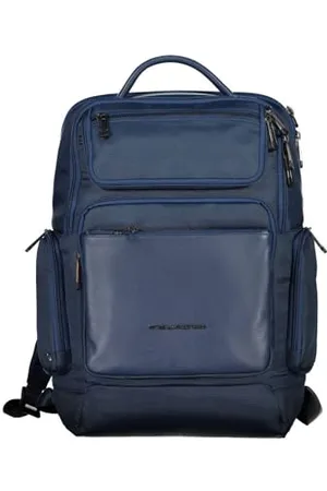 Piquadro Macbeth Großer Rucksack aus Leder und Stoff, für PC (38,1 cm)