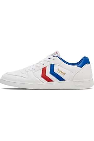 Hummel Unisex Handball PERFEKT Sneaker, White/Navy/RED, 41 EU