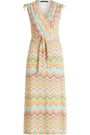 Betty Barclay Damen Jerseykleid ohne Arm Green/Yellow,44