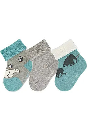 Sterntaler Baby-Jungen Söckchen 3er-Pack Eisbär Strumpfwaren, Türkis Mel, 18