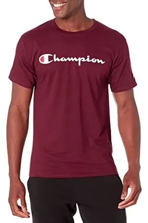 Champion Herren Klassisches Jersey Grafik T-Shirt, Kastanienbraun Script, XXL