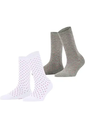 ESPRIT Damen Socken Fine Dot Multipack W So Baumwolle gemustert 2 Paar, , 39-42