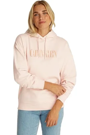 Calvin Klein Damen Hoodie Varsity aus Baumwolle, Rosa (Silver Peony), M