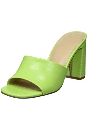 THE DROP Damen Pattie Mules mit hohem Blockabsatz, Grün, 39 EU