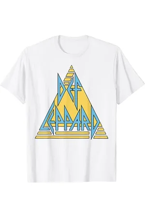 Def Leppard Herren Pastell Logo T-Shirt, , S, Kurzarm, Klassische Passform, V-Ausschnitt, Geometrisches Design, 100% Baumwolle, Imported