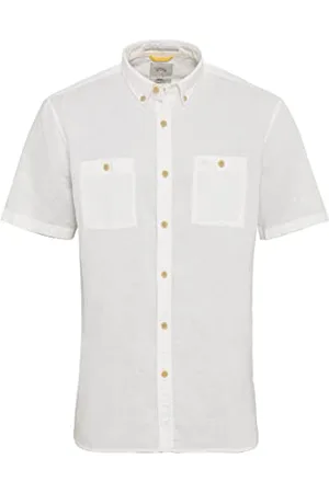 Camel Active Herren Sommerliches Kurzarmhemd aus einem Baumwoll-Leinenmix Menswear-S