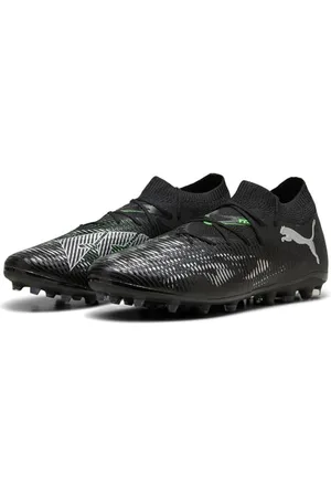 PUMA Unisex Future 8 Match MG Fussballschuh, Black Silver-Fluo Green, 42 EU