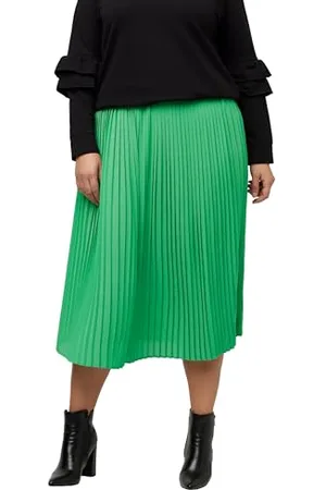 Ulla Popken Damen Plissee Rock Uni R cke, , 54-56 EU