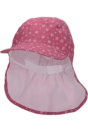 Sterntaler Baby Mädchen Schirmmütze Baby Schirmmütze Nackenschutz Blumen - Schirmmütze Baby, Baby Mützen - aus Baumwolle - pink, 47