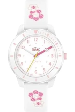 Lacoste Analog Quarzuhr für Kinder Kollektion Mini Tennis mit Weisses Silikonarmband - 2030063