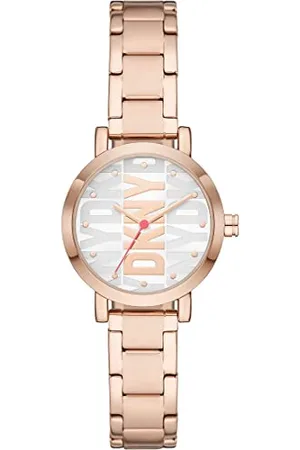 DKNY Damenuhren Soho, QuarzDreizeiger Uhrwerk, 28MM Legierungsgehäuse mit Edelstahlarmband, NY6648