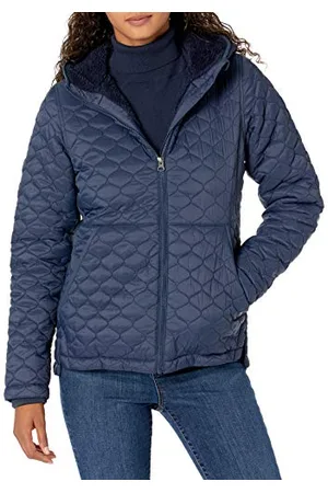 Amazon Damen Leichte, Gesteppte, Wasserabweisende Steppjacke mit Sherpa-Futter Und Durchgehendem Reißverschluss, , XL