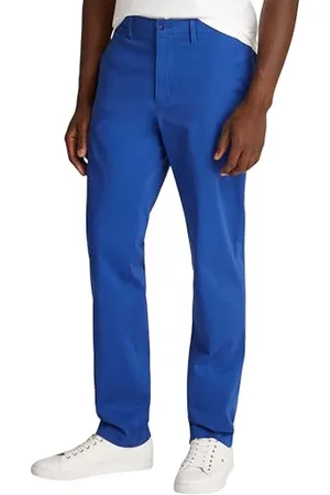 Tommy Hilfiger Herren Chino Hose Denton Satin Straight Fit, Blau (Monochrome Blue), 32W/31L