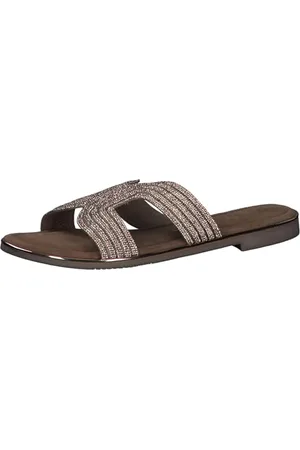 Marco Tozzi Damen Pantoletten Glitzer Flach, Metallisch , 40 EU