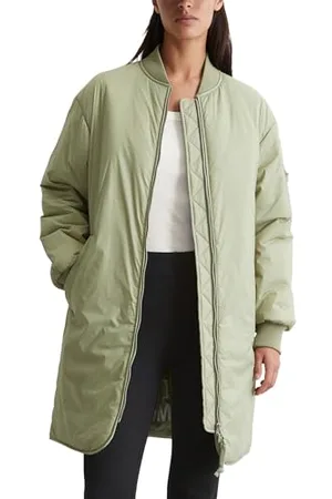 Marc O’ Polo Marc OߴPolo Denim Damen Übergangsjacke mit Strickkragen Long-Blouson, Schwarz , S