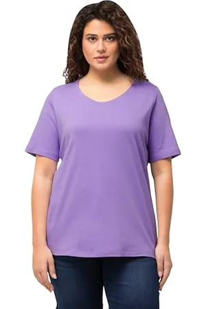 Ulla Popken Damen, große Größen, Shirt, doppellagig, Slim, Rundhals, Halbarm