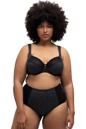 Ulla Popken Damen Bra, Underwired, Pinstripe BH, , 115E EU
