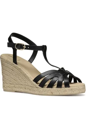 Geox Damen D GELSA A Wedge Sandal, Black, 40 EU