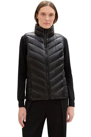 TOM TAILOR Damen 1041486 Weste mit Stehkragen, 14482-Deep Black, M
