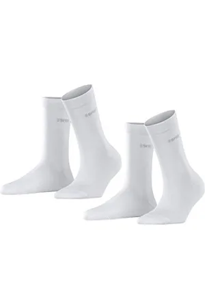 ESPRIT Damen Socken Uni Multipack W So Baumwolle einfarbig 2 Paar, , 39-42