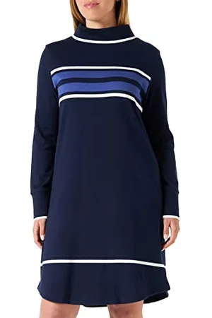 Armor.lux Damen Robe col roulé Lässiges Kleid, Seal/Lapis/Milk, X-Large