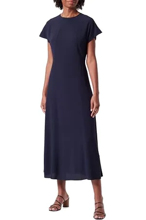 Tommy Hilfiger Damen Kleid Viscose Crepe Maxi Dress Kurzarm, , 44