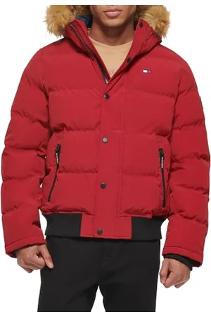 Tommy Hilfiger Herren Quilted Arctic Cloth Snap Front Snorkel Bomber Jacket Parka, , X-Groß