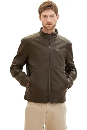 TOM TAILOR Herren Fake-Lederjacke im Biker-Style, , XL