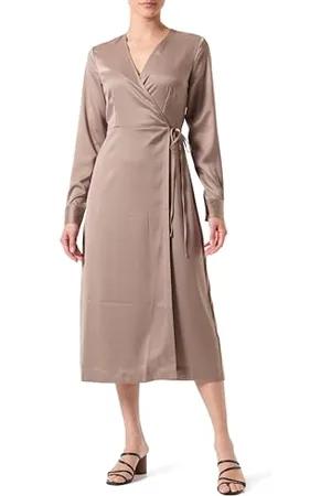 Y.A.S Y.A.S Damen PELLA LS WRAP MIDI Dress S. NOOS Wickelkleid, , X-Large