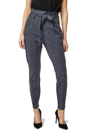 VERO MODA Damen Business Stoffhose Elegante High Waist Paperbag Pants mit Bindeband VMEVA